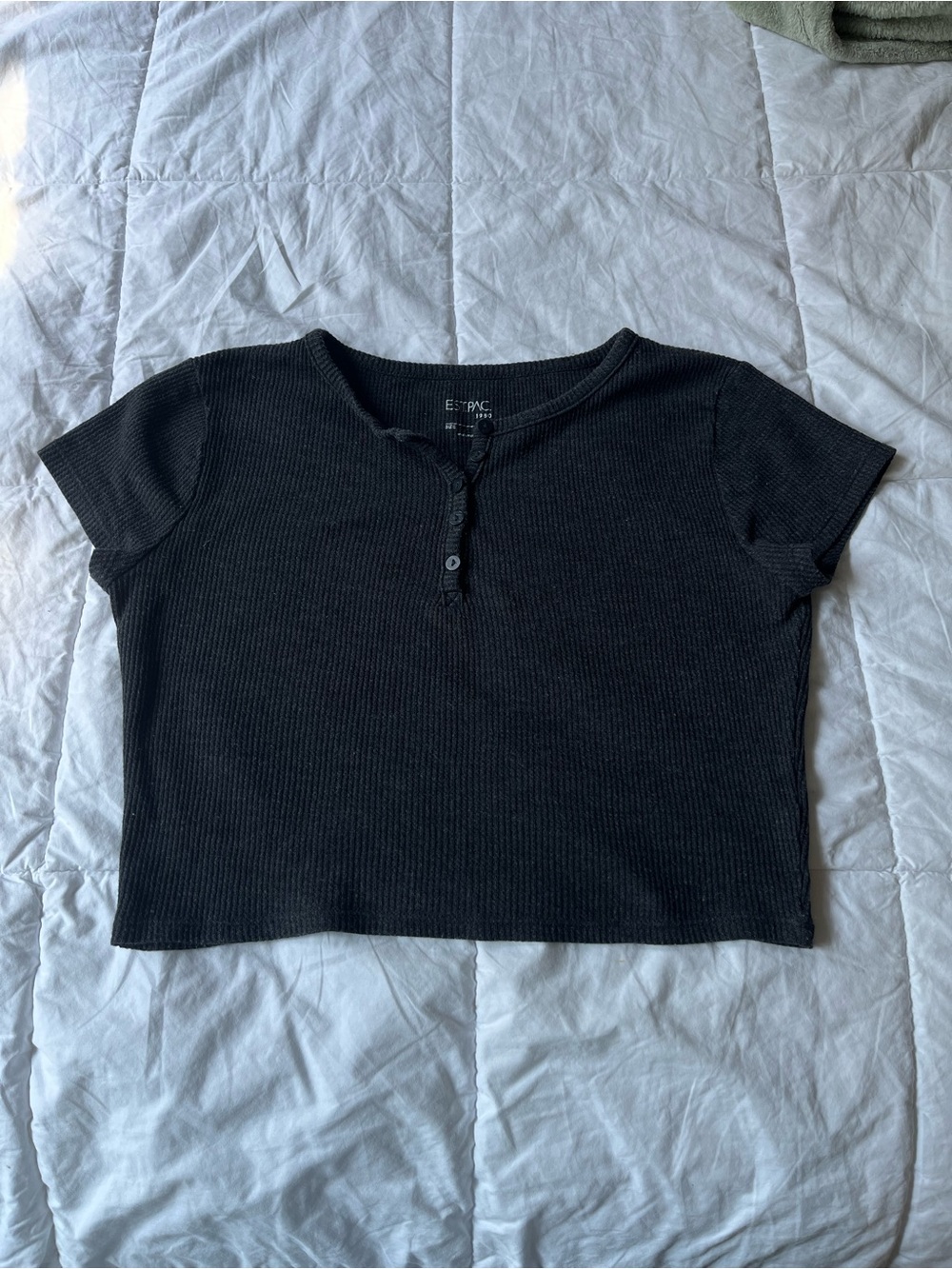 Grey Ribbed PacSun Crop Top